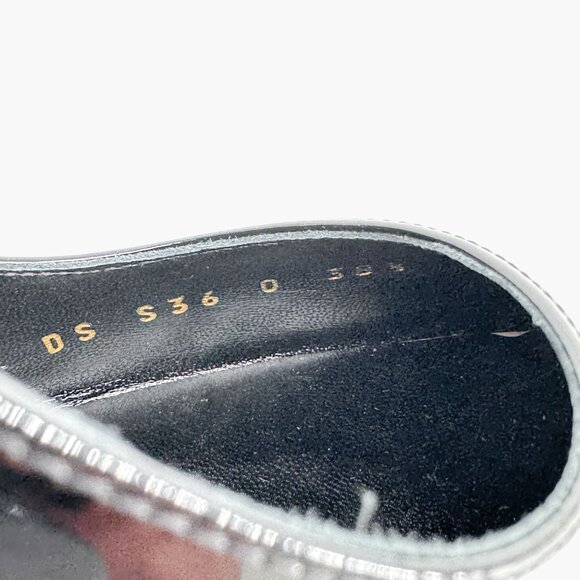 Valentino Garavani Ringstud Wedge Pumps Size 38.5 US 8.5 Pointed Black Patent - Picture 14 of 15